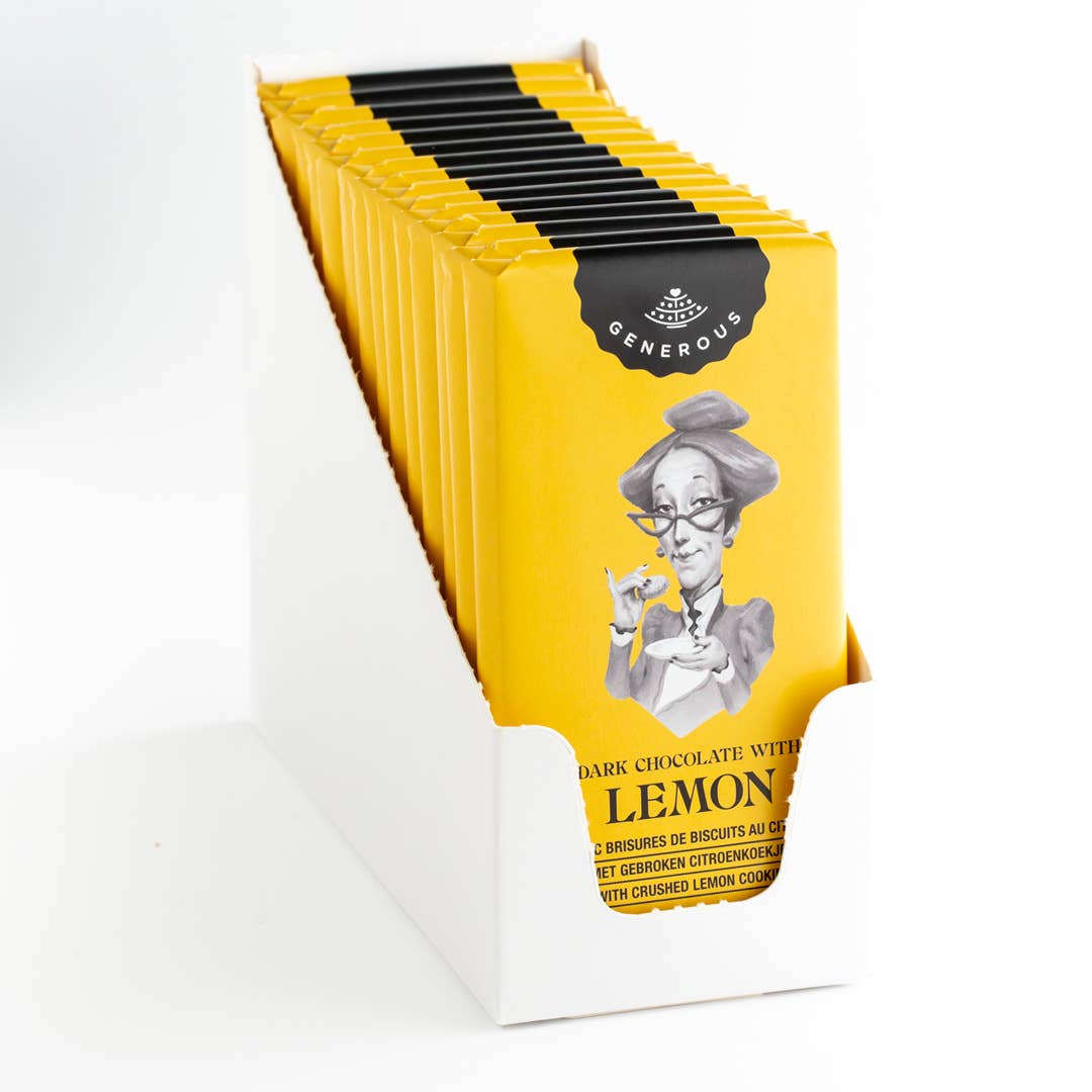 Dark chocolate with lemon shortbread chips - 70g