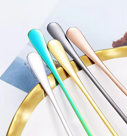 Long Spoon - 2 shapes - 4 colors - Coffee, Tea, Ice cream