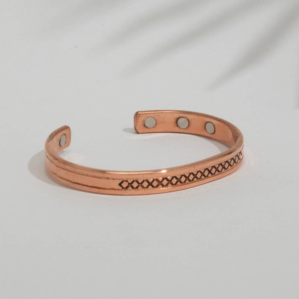 Especialista em Ayurveda bv Pulseira de Saúde em Cobre com 6 Ímanes (f)