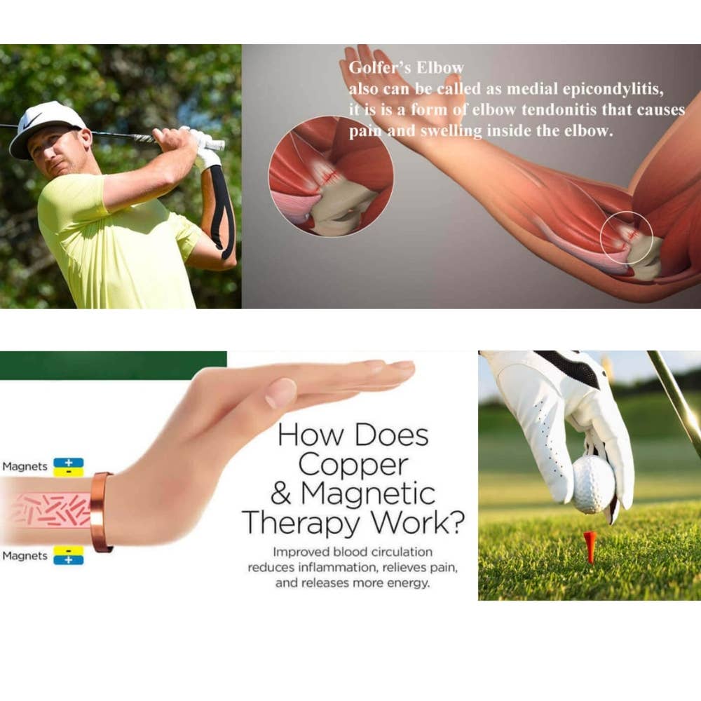 Especialista em Ayurveda bv Pulseira de Saúde em Cobre com 6 Ímanes (f)