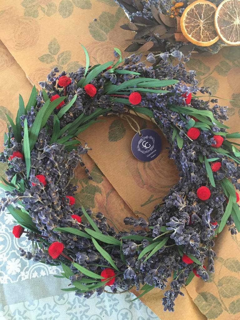 Lavender wreath and other dried flowers