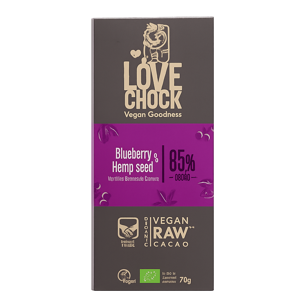 85% Dark Chocolate with Blueberries & Hemp Seeds - Só Verde