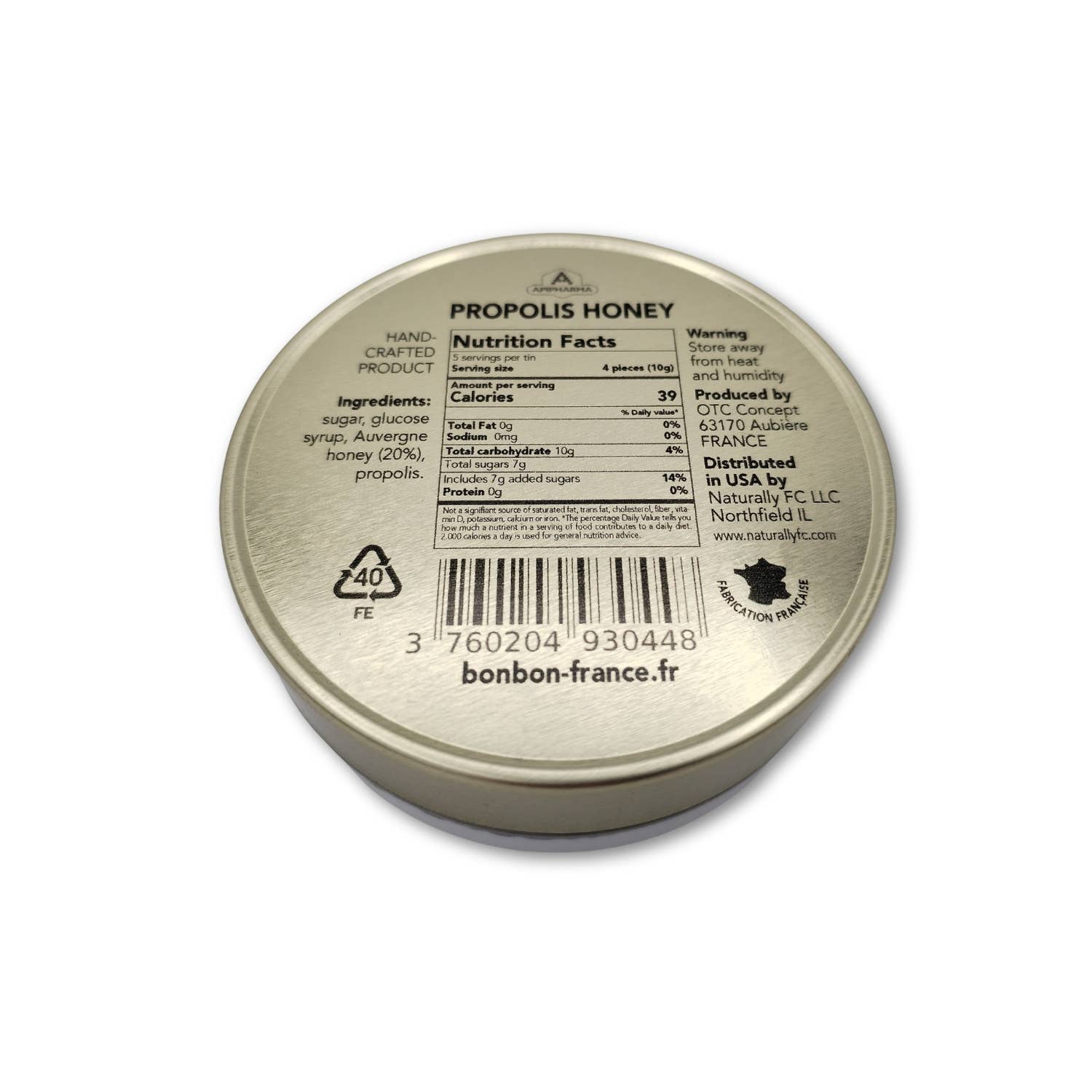 Bonbon-france Apipharma Própolis Mel - 20% Mel Auvergne - França