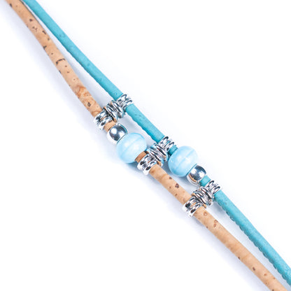 Colorful cork thread and ceramic beads handmade women's bracelet BR-425-MIX-5