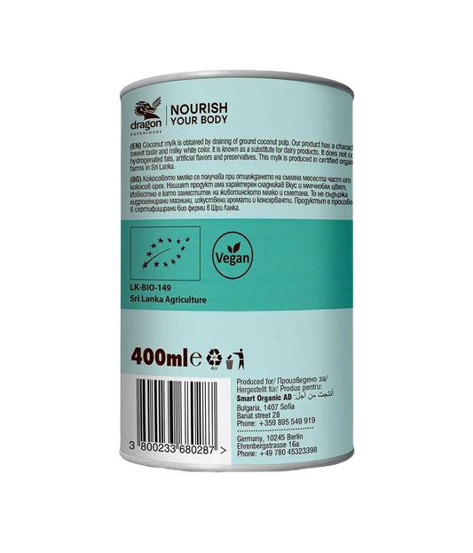Leite de coco biológico 6% de gorduras 400g