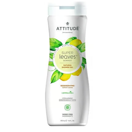 Gel de Banho Regenerador ATTITUDE Super Leaves com Folhas de Limão 473ml