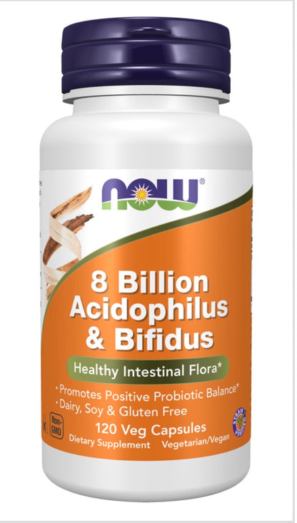 8 Mil Milhões de Cápsulas Vegetais de Acidophilus e Bifidus