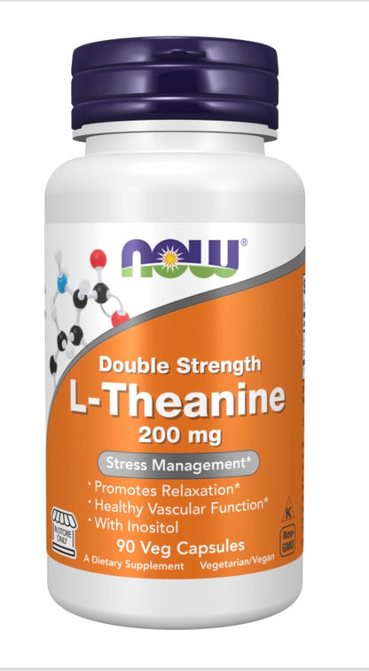 L-Teanina de Dupla Ação, 200mg - Cápsulas Vegetarianas