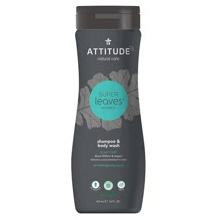 ATTITUDE Super Leaves 2 em 1 Champô e Gel de Banho Anticaspa para Homem 473ml