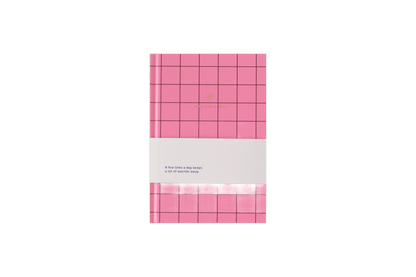 A-Journal One Line A Day - Pink Checkered - Só Verde