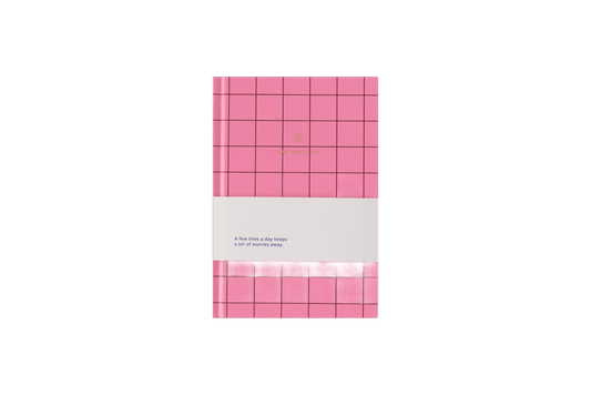 A-Journal One Line A Day - Pink Checkered - Só Verde