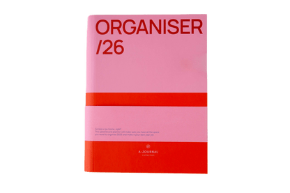 A-Journal Spiral Organiser 2026 - Pink Red - Só Verde