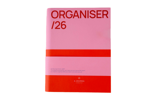 A-Journal Spiral Organiser 2026 - Pink Red - Só Verde