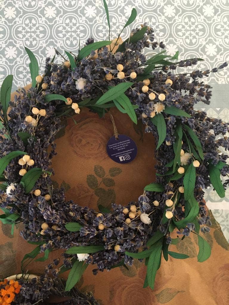Lavender wreath and other dried flowers