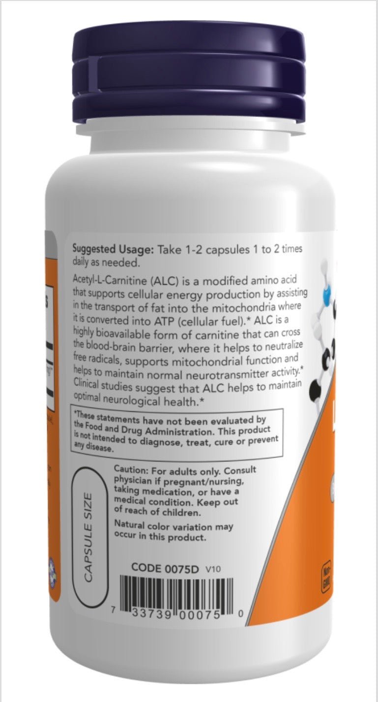 Acetyl-L-Carnitine 500 mg Veg Capsules - Só Verde