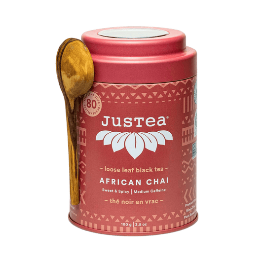 African Chai Black Tea Gift Tin with Spoon - Só Verde