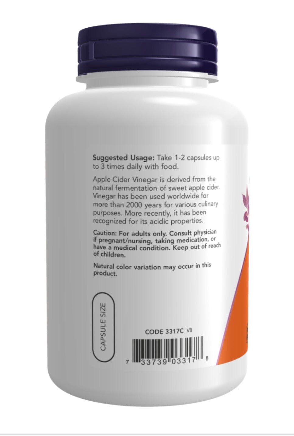 Apple Cider Vinegar 450 mg Veg Capsules - Só Verde