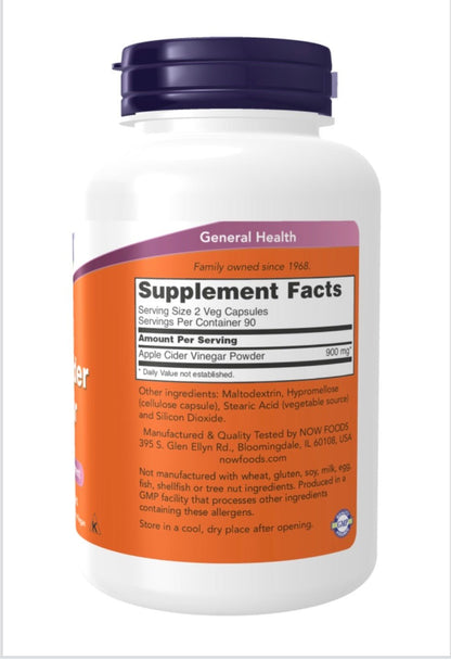 Apple Cider Vinegar 450 mg Veg Capsules - Só Verde