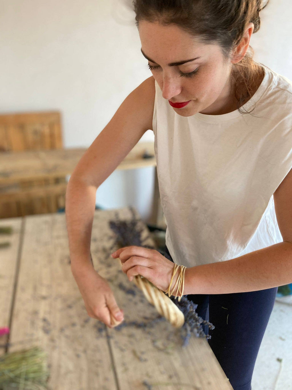 Lavender wreath and other dried flowers