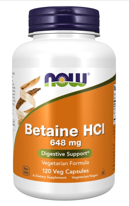 Betaine HCl 648 mg Veg Capsules - Só Verde