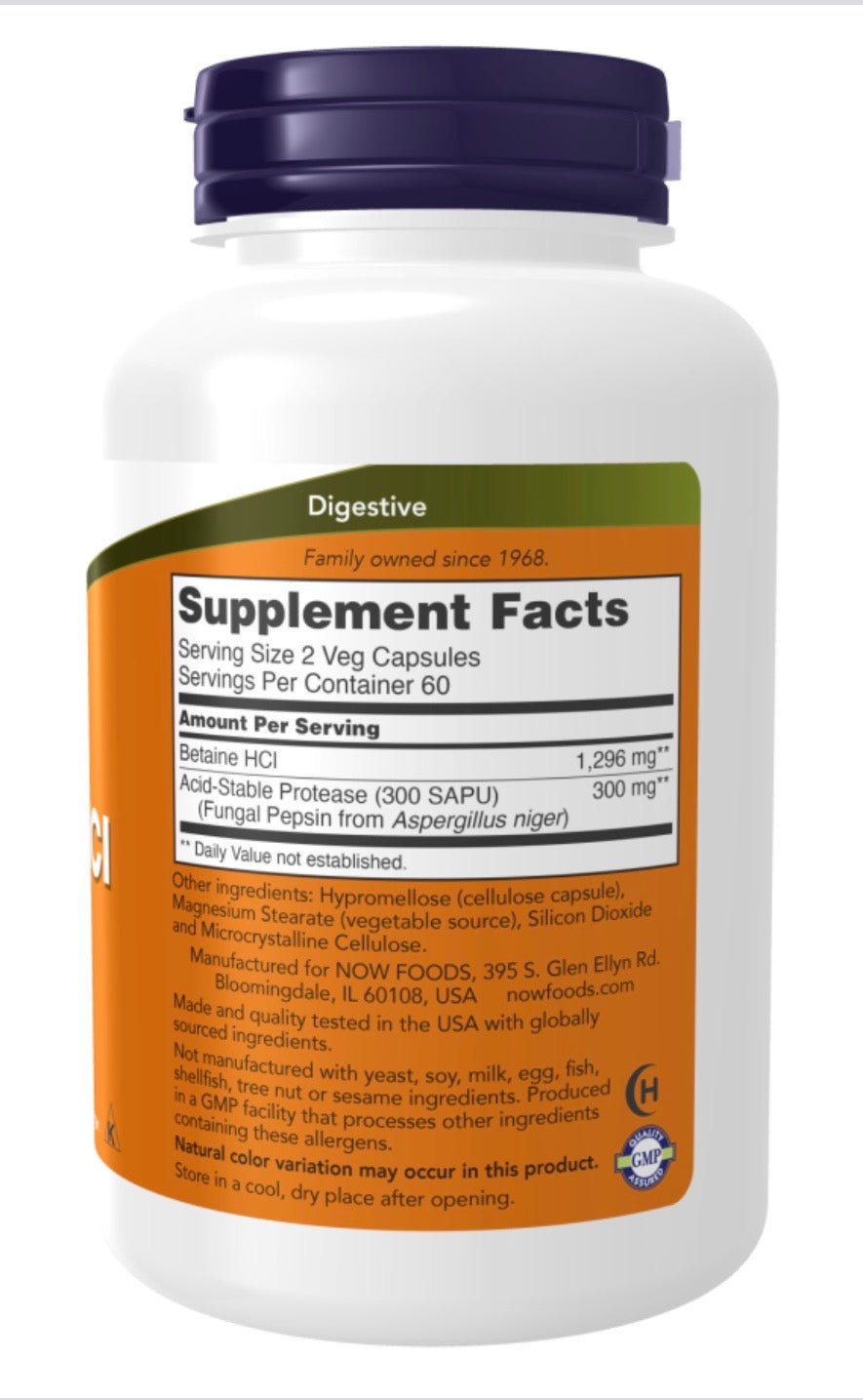 Betaine HCl 648 mg Veg Capsules - Só Verde