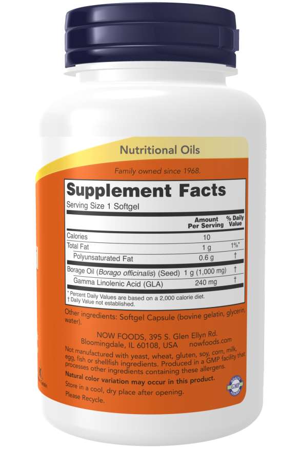 Borage Oil 1000 mg Softgels - Só Verde