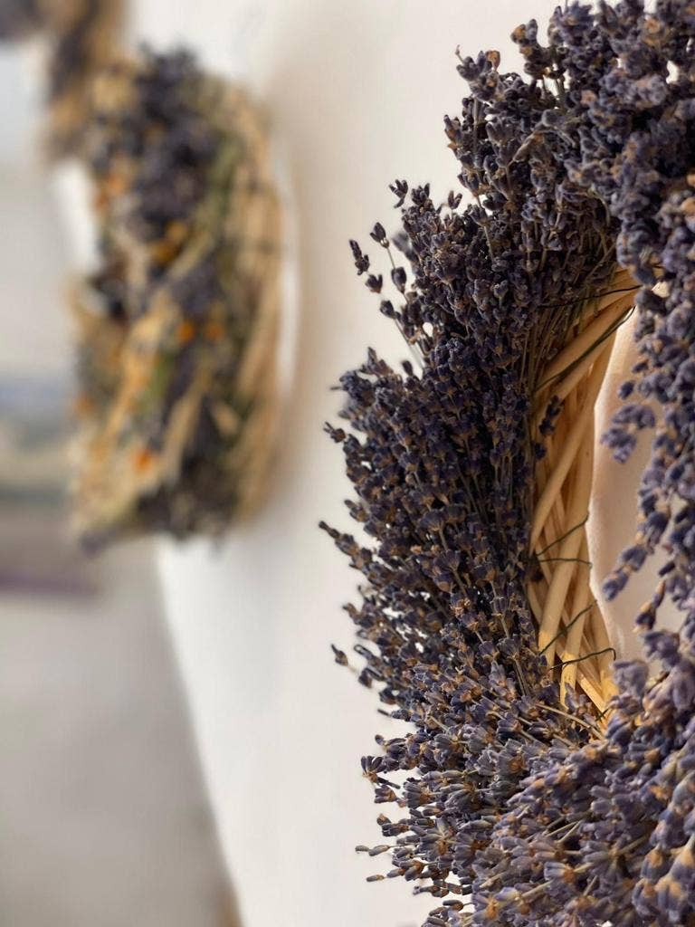 Lavender wreath and other dried flowers