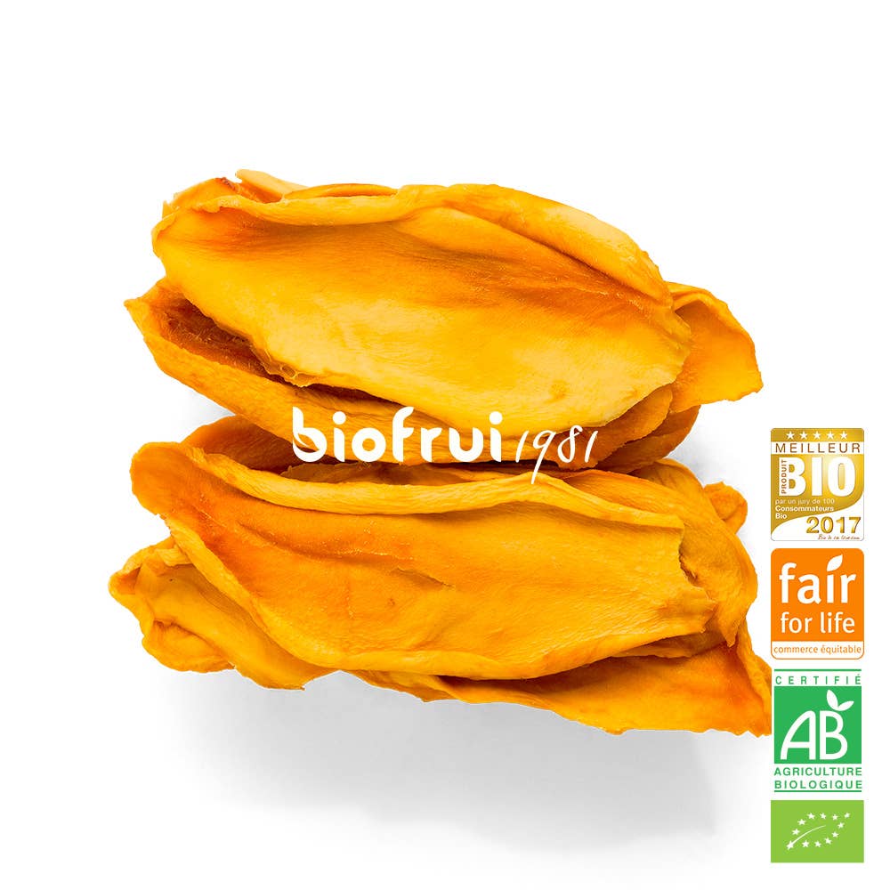 Mitades de mango silvestre orgánico de comercio justo de Camerún deshidratado | 100 g