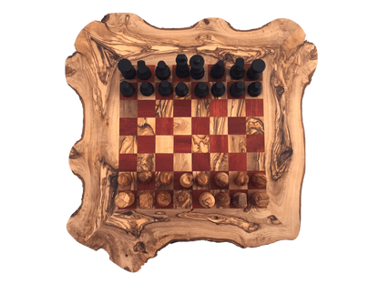 Chess Set Chessboard Size L Handmade From Olive Wood - Só Verde