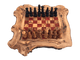 Chess Set Chessboard Size L Handmade From Olive Wood - Só Verde