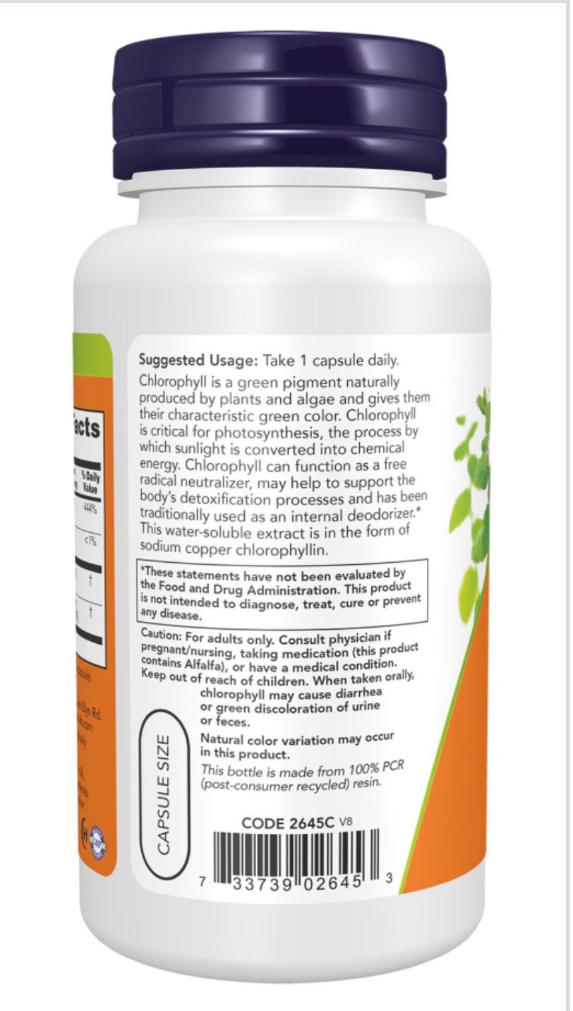 Chlorophyll 100 mg Capsules - Só Verde