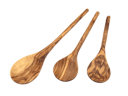 Cooking Spoon Round Handle Made Of Olive Wood - Só Verde