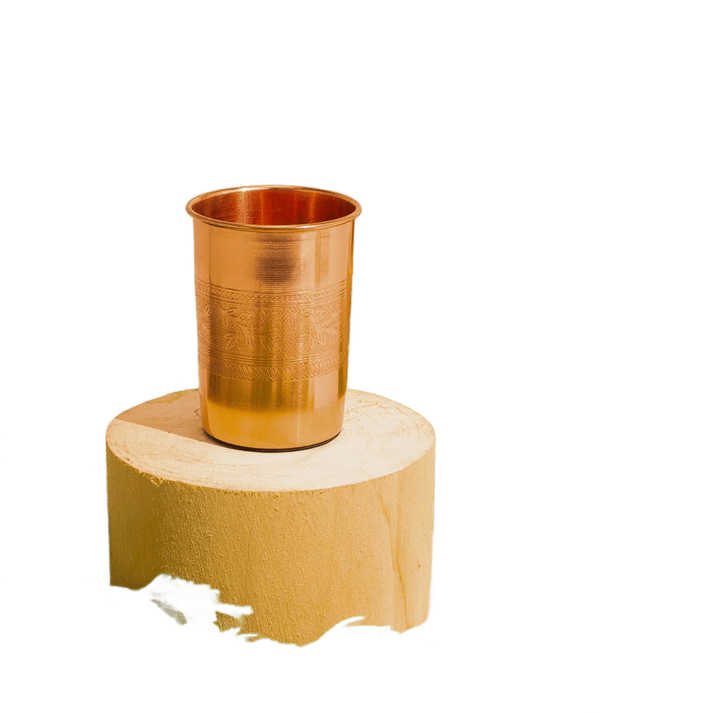 Copper Cup Flower Pattern Rim - Só Verde