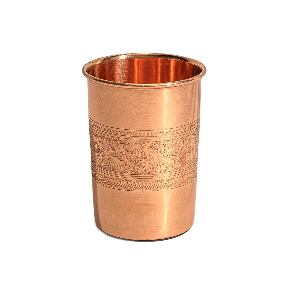 Copper Cup Flower Pattern Rim - Só Verde