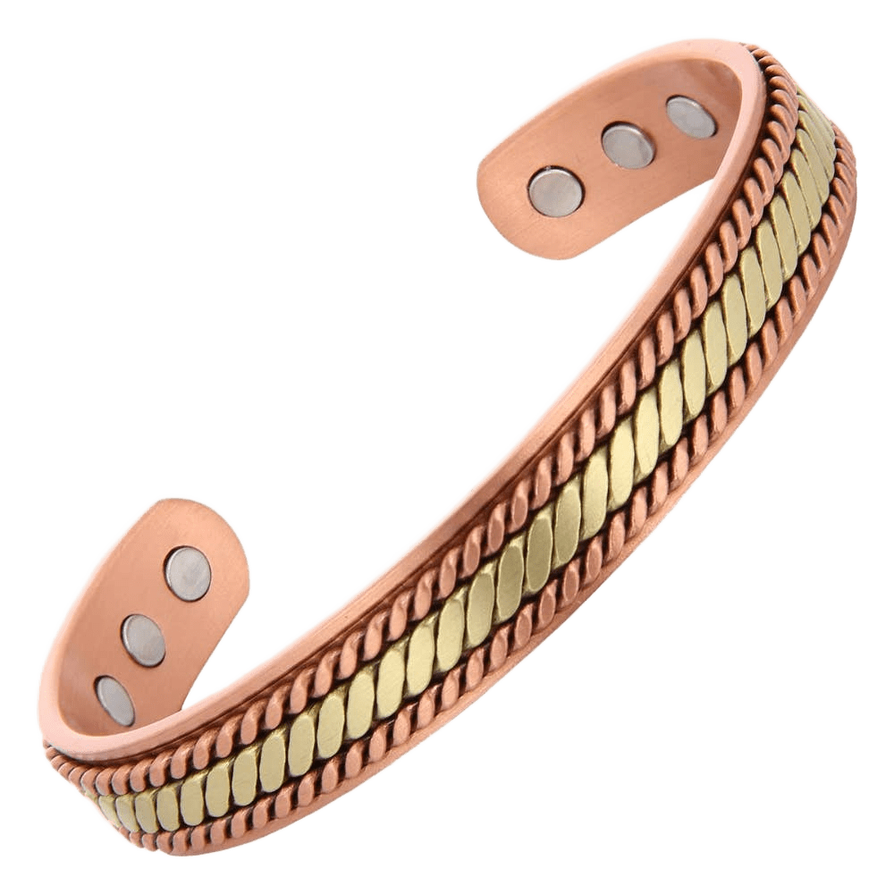Copper health clamp bracelet with 6 magnets - Só Verde