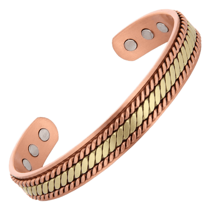 Copper health clamp bracelet with 6 magnets - Só Verde