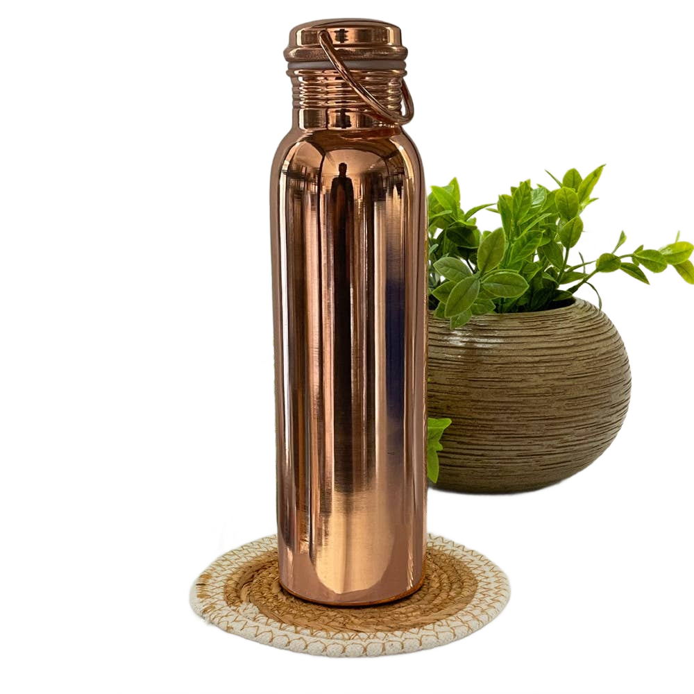 Copper Water Bottle with Handle - Só Verde