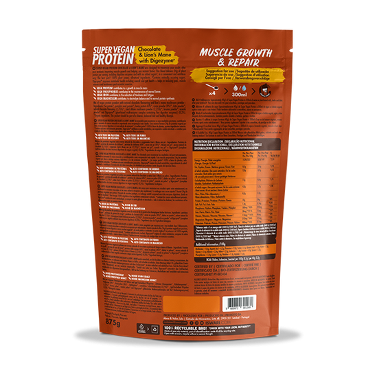 Iswari Super Vegan Protein Biológico – Chocolate e Juba de Leão 400 g