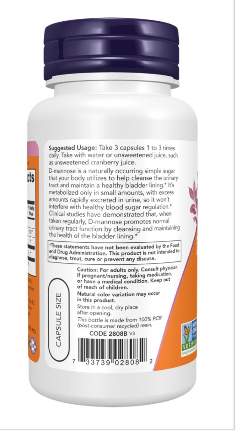 D-Mannose Urinary Support 500 mg Veg Capsules - Só Verde