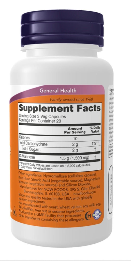 D-Mannose Urinary Support 500 mg Veg Capsules - Só Verde