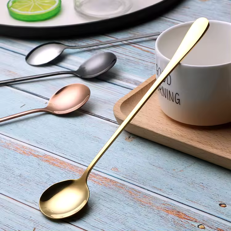 Long Spoon - 2 shapes - 4 colors - Coffee, Tea, Ice cream
