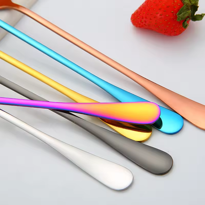 Long Spoon - 2 shapes - 4 colors - Coffee, Tea, Ice cream