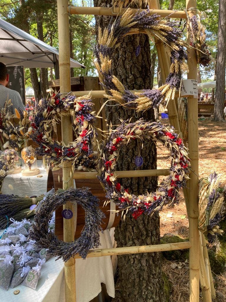 Lavender wreath and other dried flowers