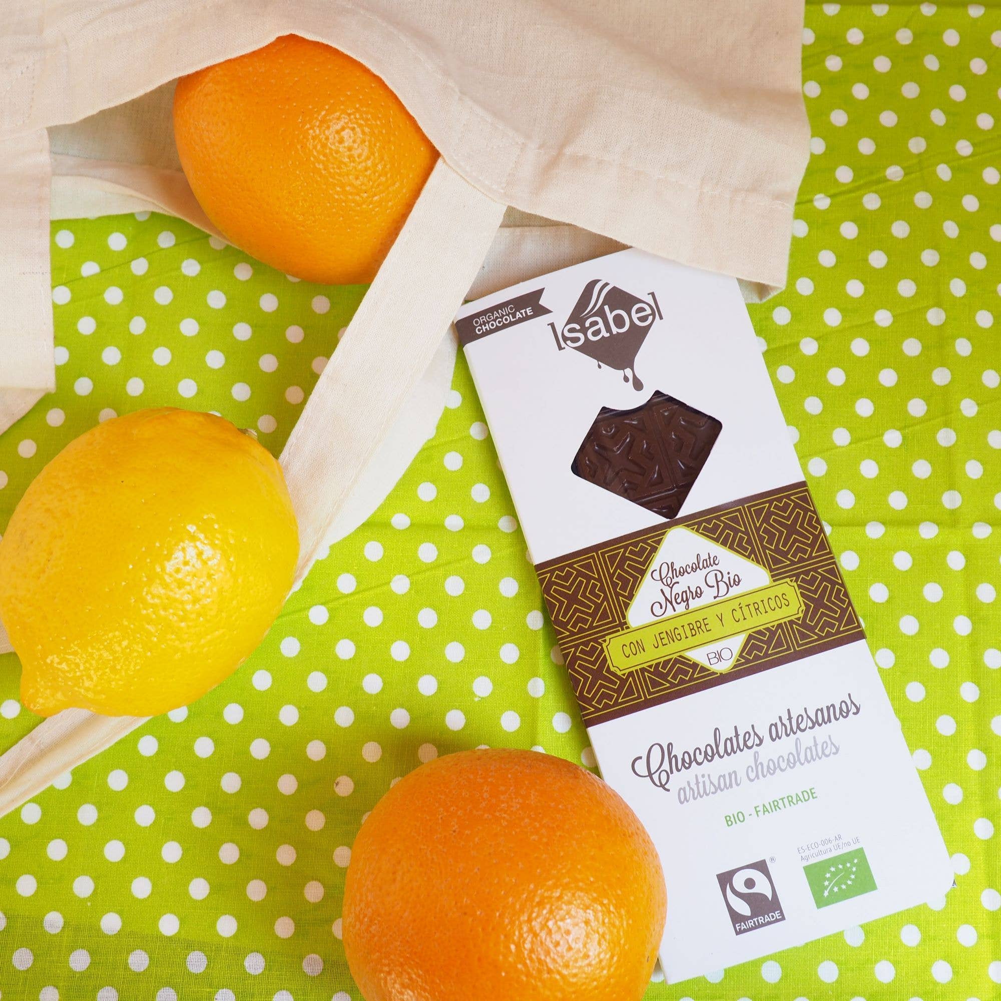 CHOCOLATE AMARGO BIO COM GENGIBRE (10 unidades)