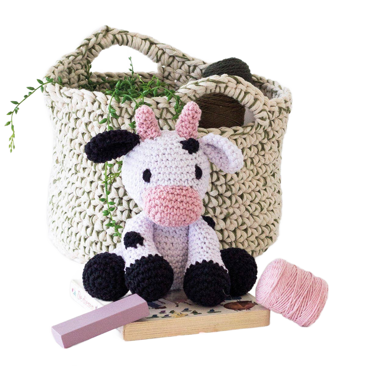 Diy Crochet Kit Cow Kirby - Só Verde