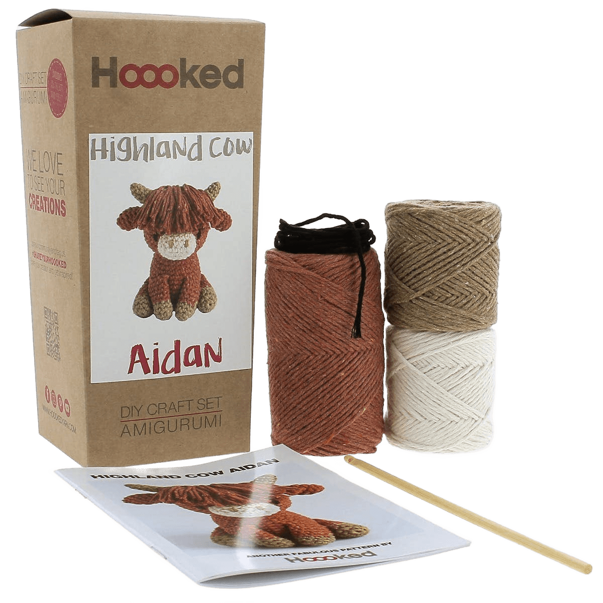 Diy Crochet Kit Highland Cow Aidan - Só Verde