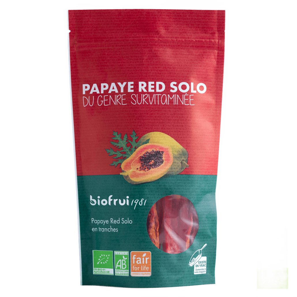 Dried Red Solo Papaya Slices from Cameroon - Só Verde