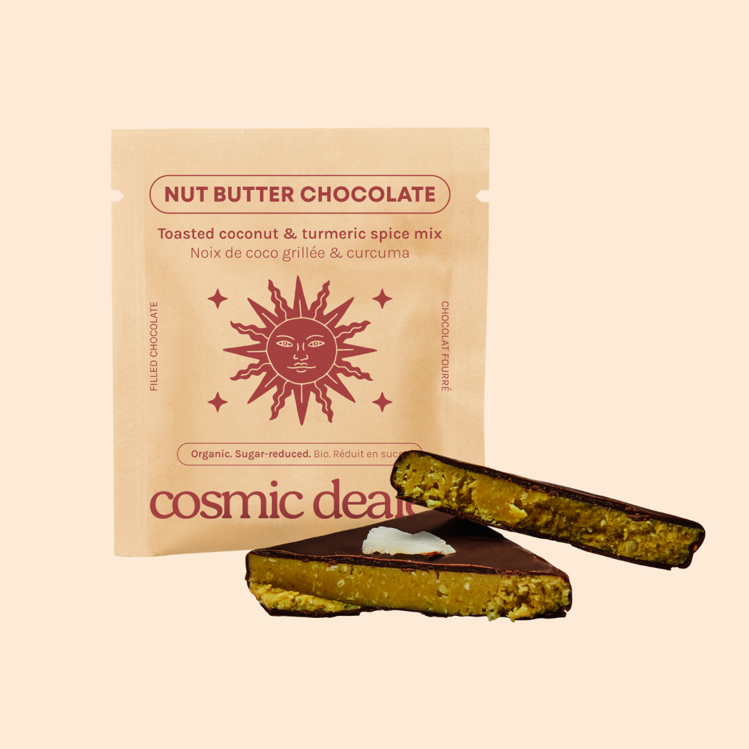 Box of 4 nut butter chocolates - Toasted Coconut & Turmeric