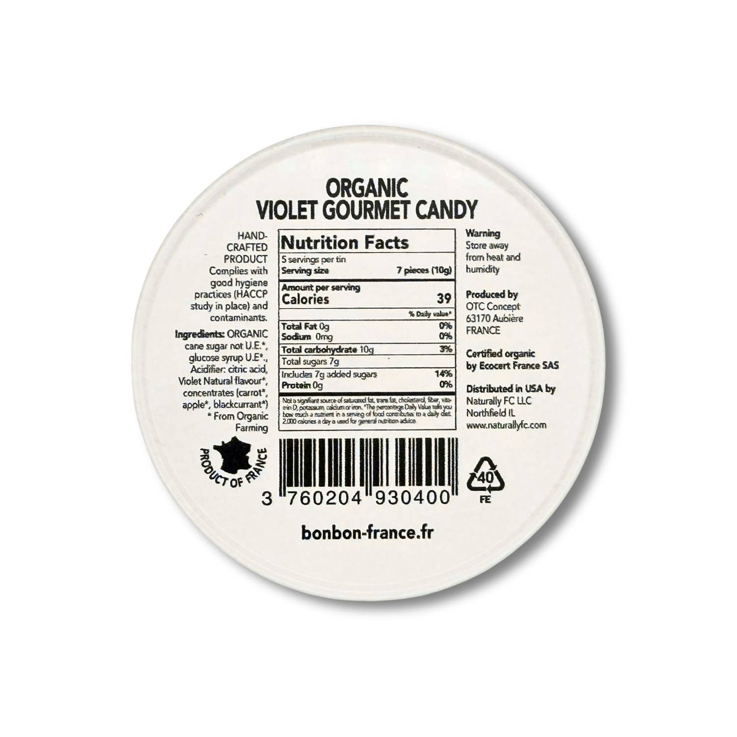 Bombom-frança Saint-angelo Violeta Biológica