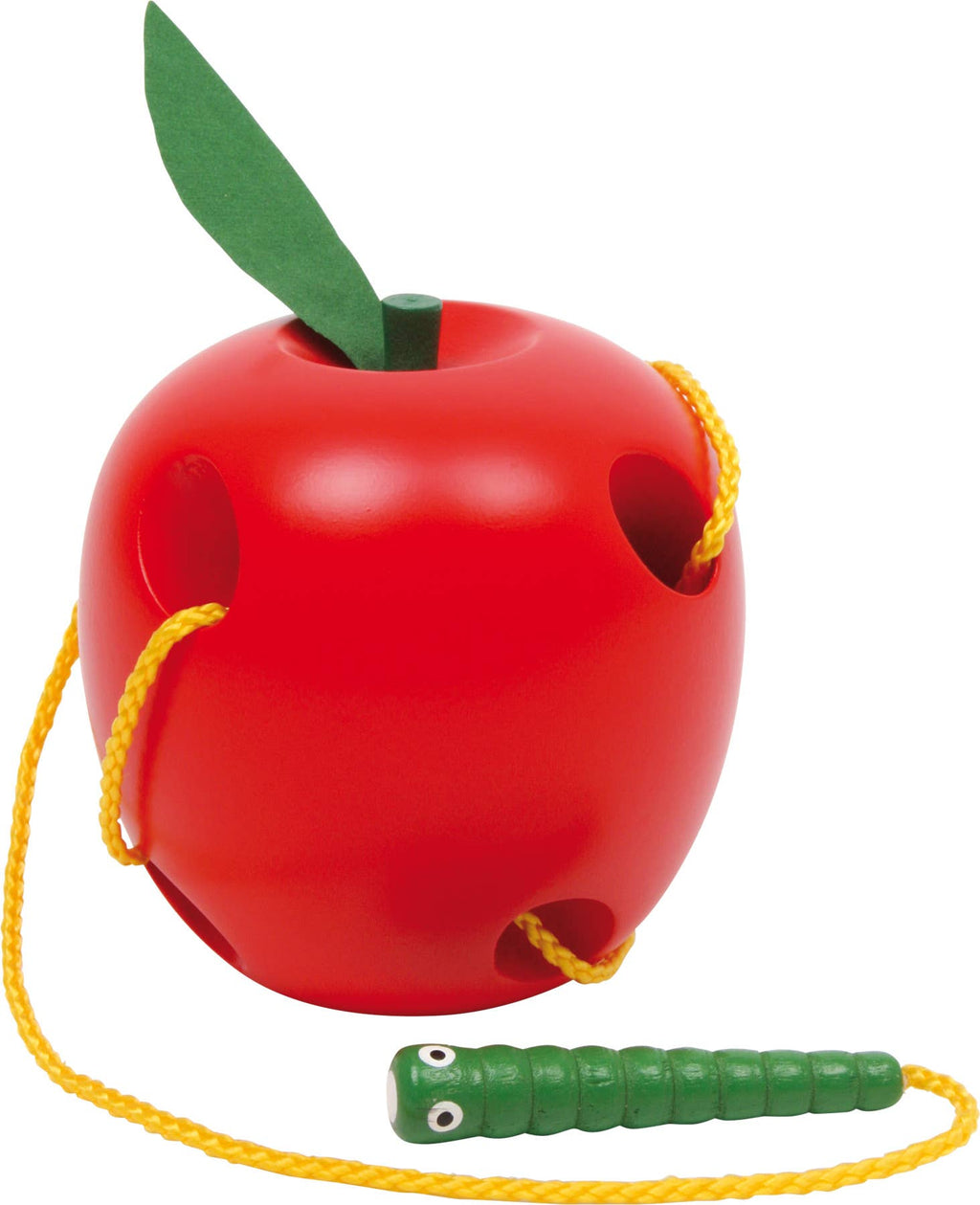 Jogo de enfiar maçã e minhoca